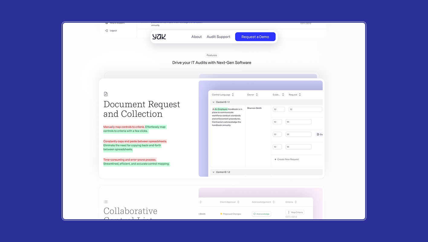 Document requests & control mapping