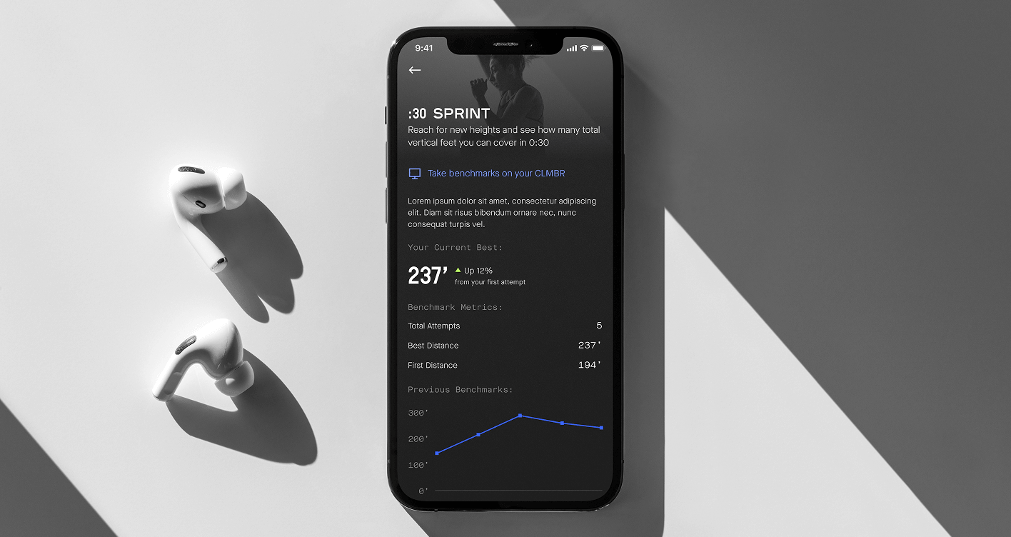 Screenshot of sprint benchmark detail on iPhone
